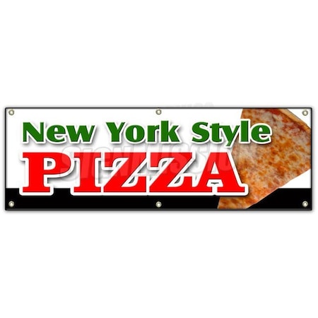 Signmission NEW YORK STYLE PIZZA BANNER SIGN by the slice take out carry pizzeria B-72 New York Style Pizza